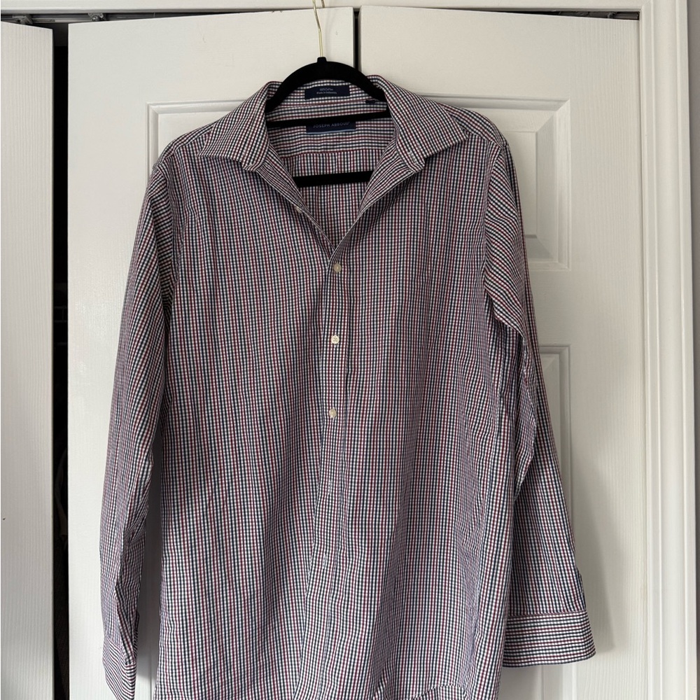 Joseph Abboud Red and Blue Checkered Button Down Shirt